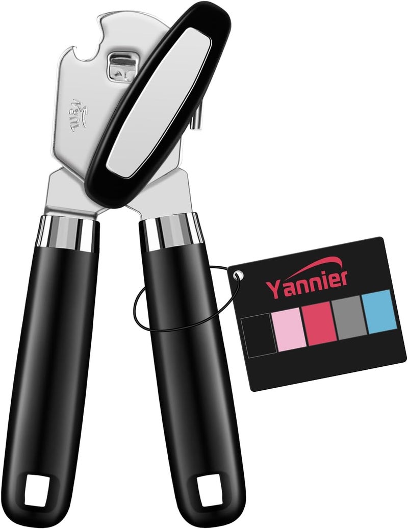 Yannier Multifunctional Heavy Duty Can Opener Manual Smooth Edge Can Opener and Bottle Openers with Magnet Durable Sharp Cutting Blade Comfortable Handle Big Effort-Saving Knob Kitchen Tool - Image 1